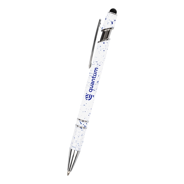 Plunger action pen with white flecked barrel, metal tip and clip... from ASI 61125 Hit Promotional Products / Hit®