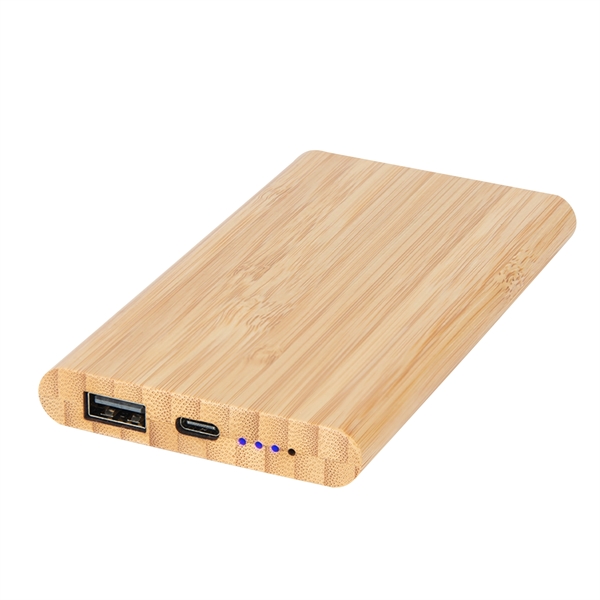 Bamboo wood 5000mAh powerbank with Type-C input and standard USB output... from ASI 61125 Hit Promotional Products / Hit®