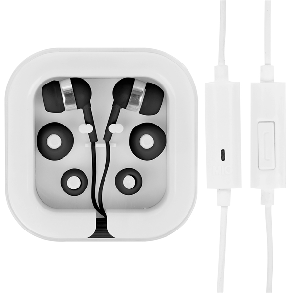 Type-C earbuds with microphone and interchangeable covers in plastic storage case... from ASI 61125 Hit Promotional Products / Hit®