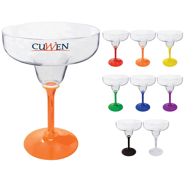 12 oz. Plastic Margarita Glass. Clear Bowl w/choice of short or... from ASI 61952 Howw Mfg Co Inc / Howw USA