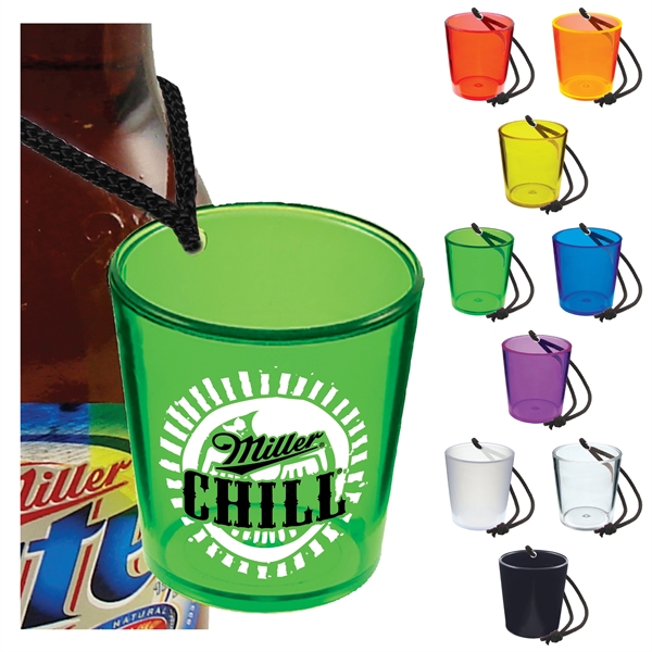 2 oz. Colored Plastic Bottle Hanging Shot Glass, USA made of... from ASI 61952 Howw Mfg Co Inc / Howw USA