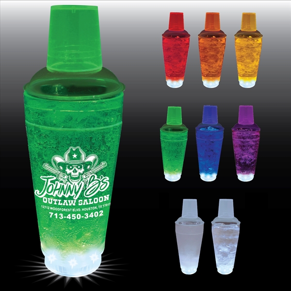 20 oz. Light-Up Plastic Cocktail Shaker. 5 Lights & 3 lighting... from ASI 61952 Howw Mfg Co Inc / Howw USA