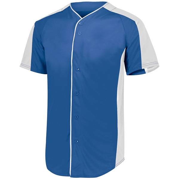 Youth Full-Button Baseball Jersey. 100% polyester propelit micro mesh wicking knit.... from ASI 37461 Augusta Sportswear