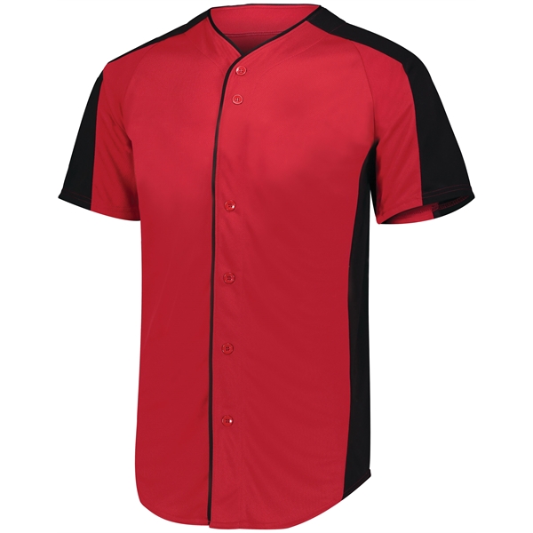 Youth Full-Button Baseball Jersey. 100% polyester propelit micro mesh wicking knit.... from ASI 37461 Augusta Sportswear