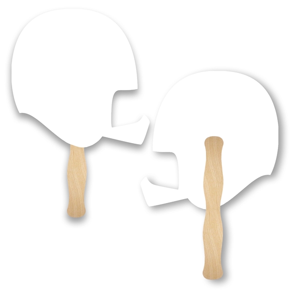 Stock shape Helmet hand fan with wood handle ( wood stick)... from ASI 93520 Ventura Inc