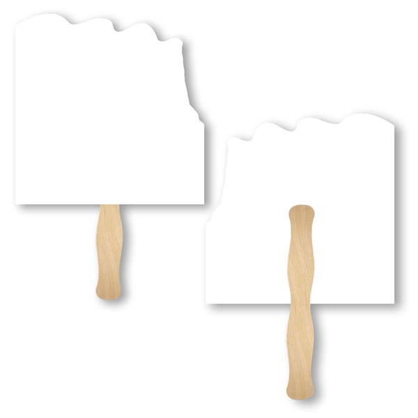Stock shape Flag hand fan with wood handle ( wood stick)... from ASI 93520 Ventura Inc