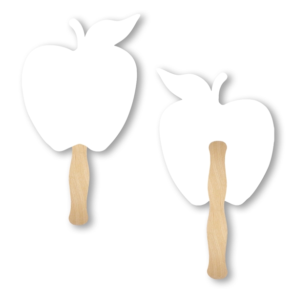 Stock shape Apple hand fan with wood handle ( wood stick)... from ASI 93520 Ventura Inc