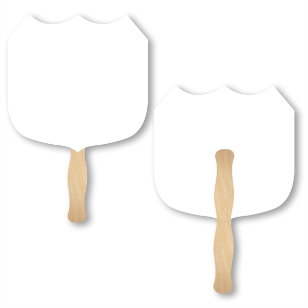 Stock shape Shield hand fan with wood handle ( wood stick)... from ASI 93520 Ventura Inc