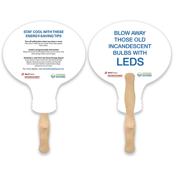 Light bulb shape hand fan with wood handle ( wood stick).... from ASI 93520 Ventura Inc