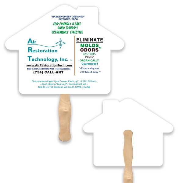 Stock shape House hand fan with wood handle ( wood stick)... from ASI 93520 Ventura Inc