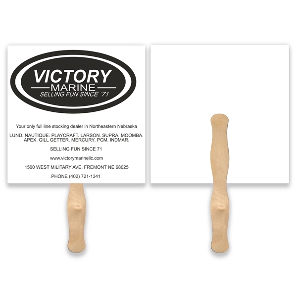 Square Hand fan with wood handle... from ASI 93520 Ventura Inc