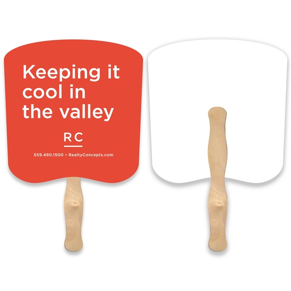 Stock shape Bread hand fan with wood handle ( wood stick)... from ASI 93520 Ventura Inc