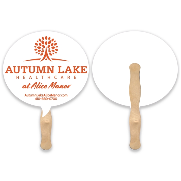 Stock shape Bubble hand fan with wood handle ( wood stick)... from ASI 93520 Ventura Inc