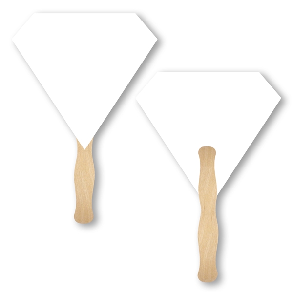 Stock shape Gem hand fan with wood handle ( wood stick)... from ASI 93520 Ventura Inc