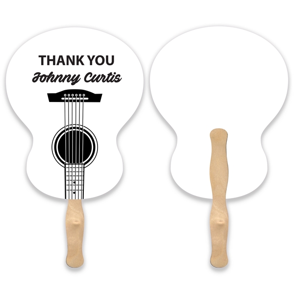 Stock shape Guitar hand fan with wood handle ( wood stick)... from ASI 93520 Ventura Inc