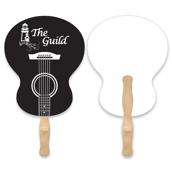 Stock shape Guitar hand fan with wood handle ( wood stick)... from ASI 93520 Ventura Inc
