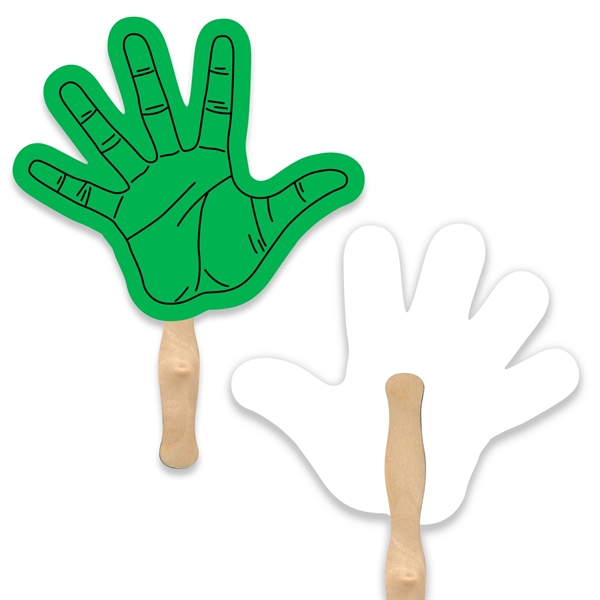 Stock Hand shape hand fan with wood handle ( wood stick)... from ASI 93520 Ventura Inc