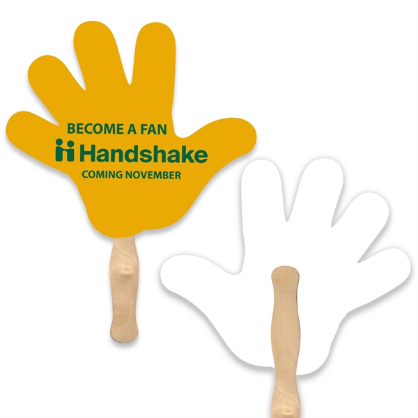 Stock Hand shape hand fan with wood handle ( wood stick)... from ASI 93520 Ventura Inc