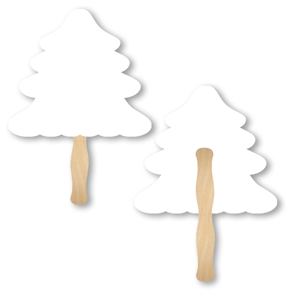 Evergreen tree shape fan with wood handle ( wood stick) attached.... from ASI 93520 Ventura Inc