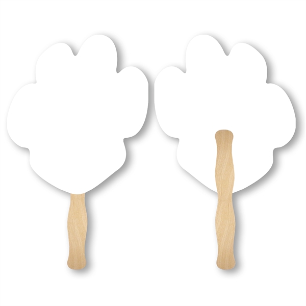 Stock shape Paw hand fan with wood handle ( wood stick)... from ASI 93520 Ventura Inc