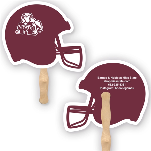 Stock shape Football helmet fan with wood handle ( wood stick)... from ASI 93520 Ventura Inc
