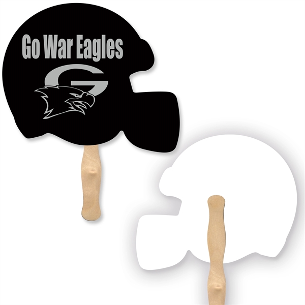 Stock shape Football helmet fan with wood handle ( wood stick)... from ASI 93520 Ventura Inc