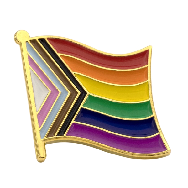 1" die struck metal pride flag lapel pin with pinback closure.... from ASI 52263 EMT