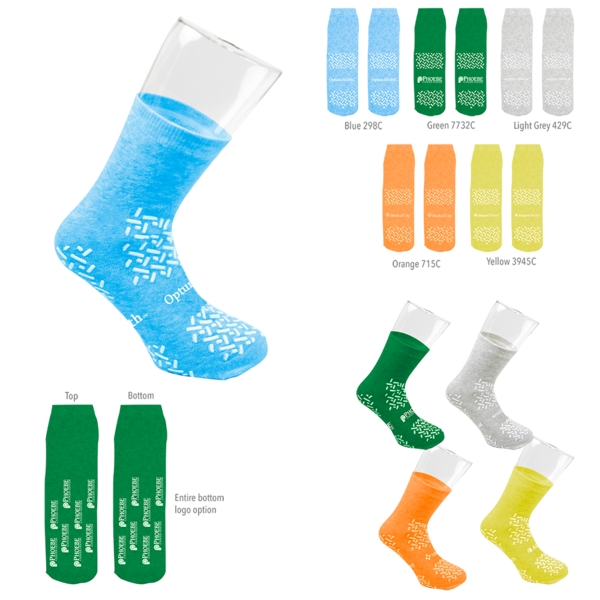 Double-sided socks with a non-slip grip.... from ASI 88060 Snugz/USA Inc