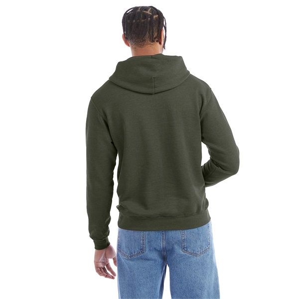 Moisture-wicking pullover hoodie with two-ply hood, dyed-to-match drawcord, and front pouch... from ASI 34063 alphabroder
