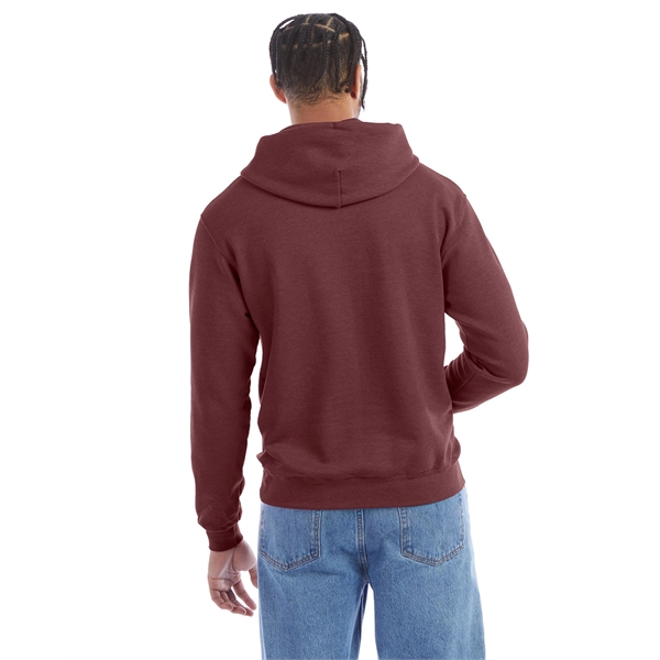 Moisture-wicking pullover hoodie with two-ply hood, dyed-to-match drawcord, and front pouch... from ASI 34063 alphabroder
