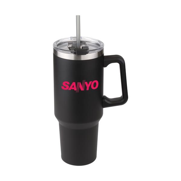 40oz Double-Wall Stainless Travel Mug with Straw.... from ASI 46755 Cosmo Promos