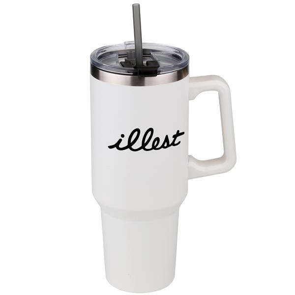 40oz Double-Wall Stainless Travel Mug with Straw.... from ASI 46755 Cosmo Promos