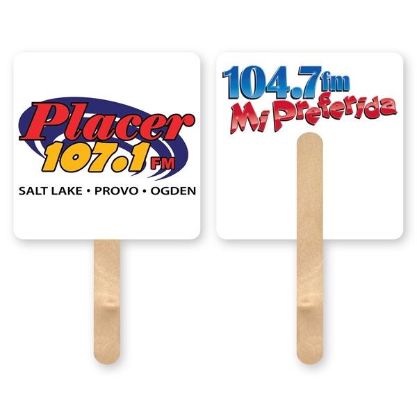 Full color digital square shape mini hand fan 2 Sided Imprint.... from ASI 93520 Ventura Inc