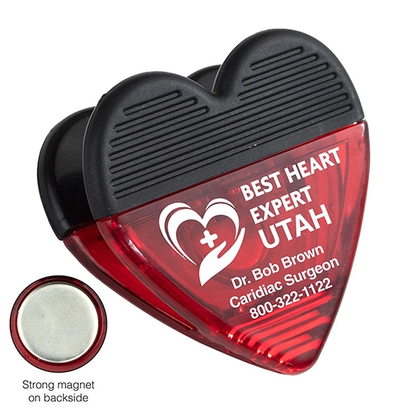 2 3/4" x 2 3/4" plastic heart-shaped magnetic memo clip with... from ASI 62660 Innovation Line