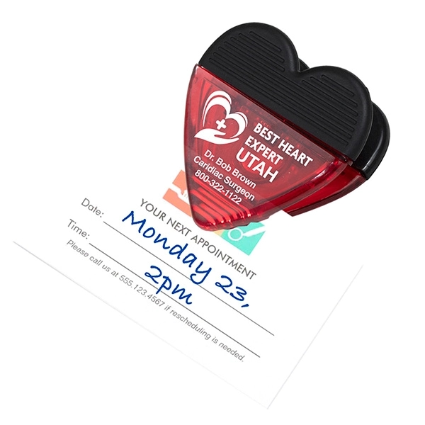 2 3/4" x 2 3/4" plastic heart-shaped magnetic memo clip with... from ASI 62660 Innovation Line