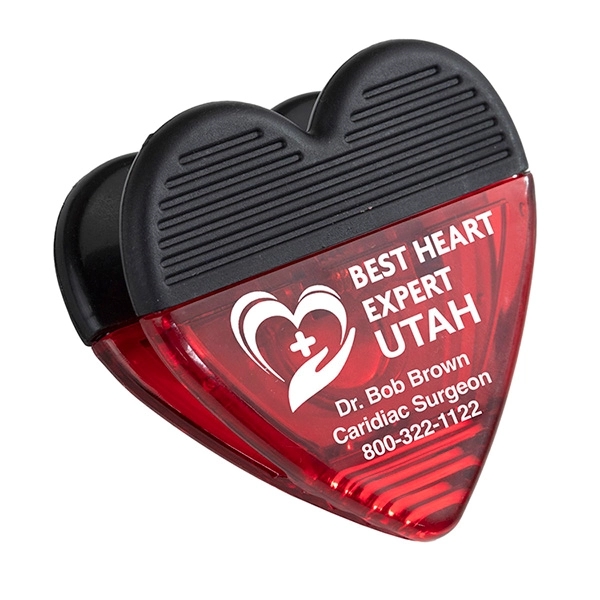 2 3/4" x 2 3/4" plastic heart-shaped magnetic memo clip with... from ASI 62660 Innovation Line
