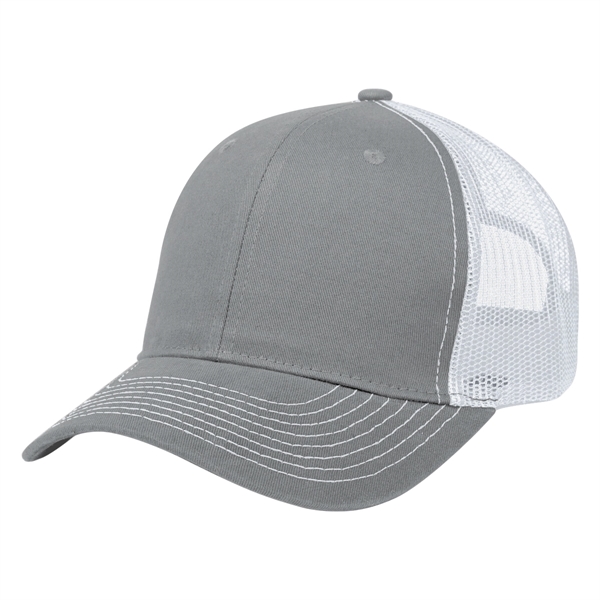 Mesh back cap with 100% brushed cotton twill crown, pre-curved visor,... from ASI 61125 Hit Promotional Products / Hit®