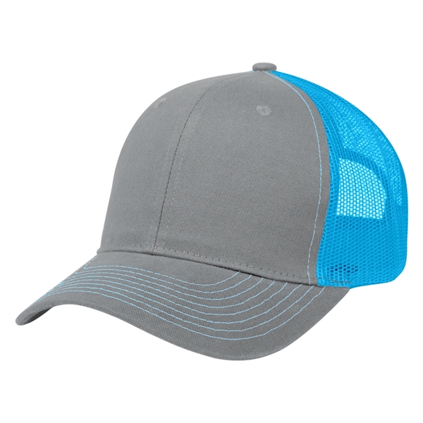Mesh back cap with 100% brushed cotton twill crown, pre-curved visor,... from ASI 61125 Hit Promotional Products / Hit®