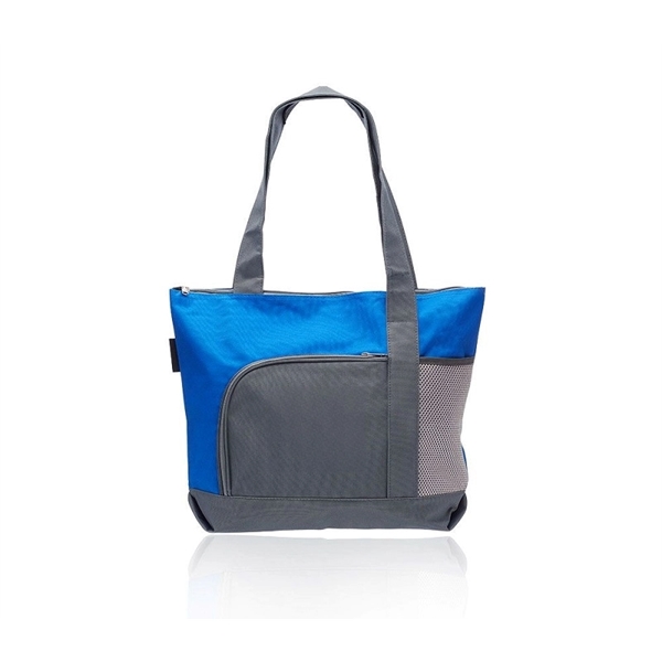 Dual tone polyester tote bag plus 1 color silkscreen imprint on... from ASI 37218 Athena Promo (tm)