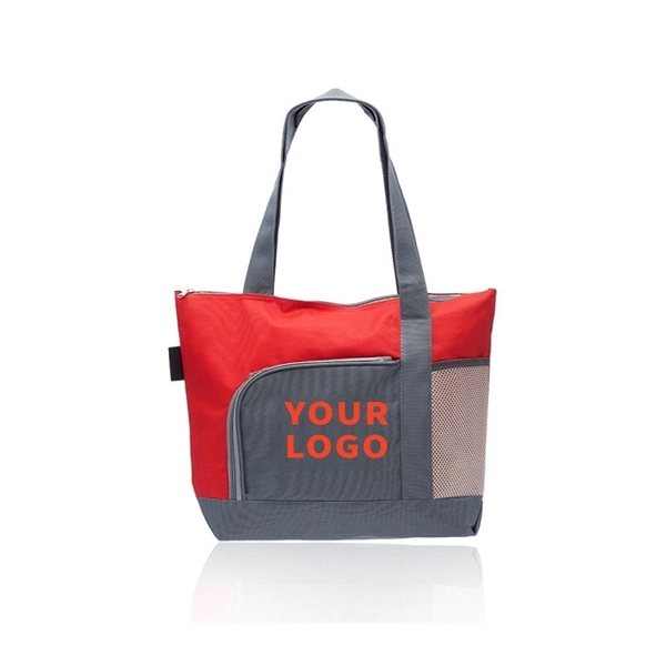 Dual tone polyester tote bag plus 1 color silkscreen imprint on... from ASI 37218 Athena Promo (tm)
