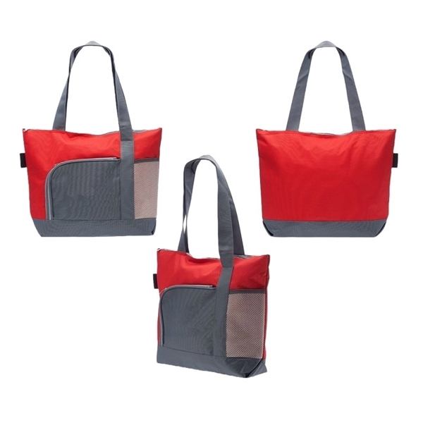 Dual tone polyester tote bag plus 1 color silkscreen imprint on... from ASI 37218 Athena Promo (tm)