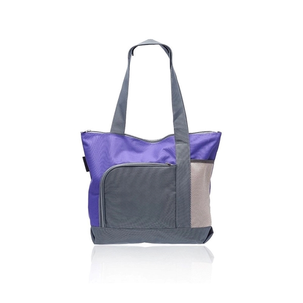 Dual tone polyester tote bag plus 1 color silkscreen imprint on... from ASI 37218 Athena Promo (tm)