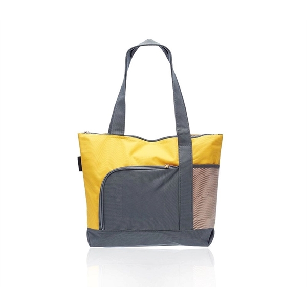 Dual tone polyester tote bag plus 1 color silkscreen imprint on... from ASI 37218 Athena Promo (tm)