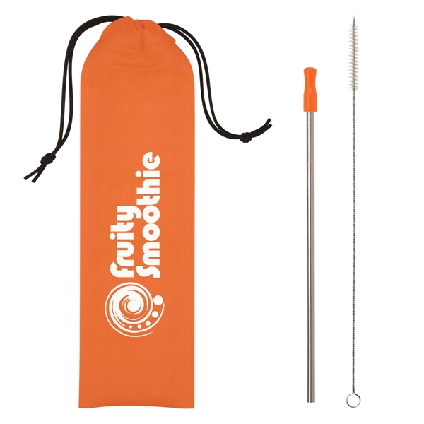 11" x 3 1/8" straw kit that includes a reusable stainless... from ASI 61125 Hit Promotional Products / Hit®