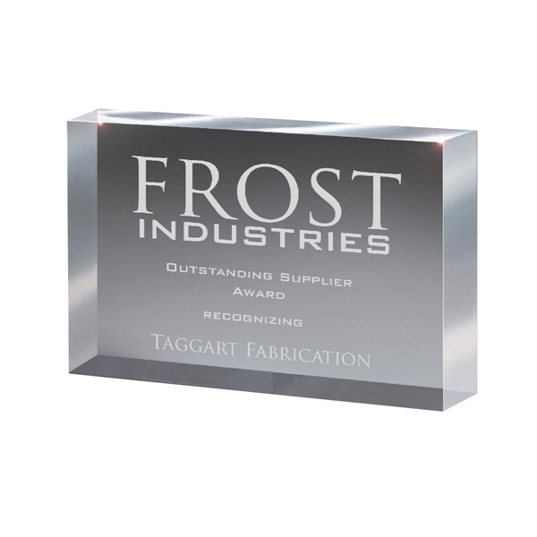 Medium freestanding block award made of Lucite acrylic, measuring 6" x... from ASI 61125 Hit Promotional Products / Hit®