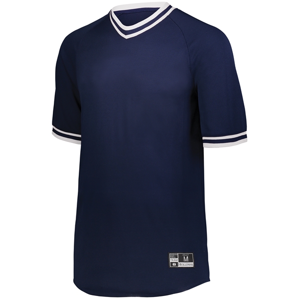 Retro V-Neck Baseball Jersey. Dry-Excel. 100% polyester wicking mesh.... from ASI 37461 Augusta Sportswear / Holloway Sportswear