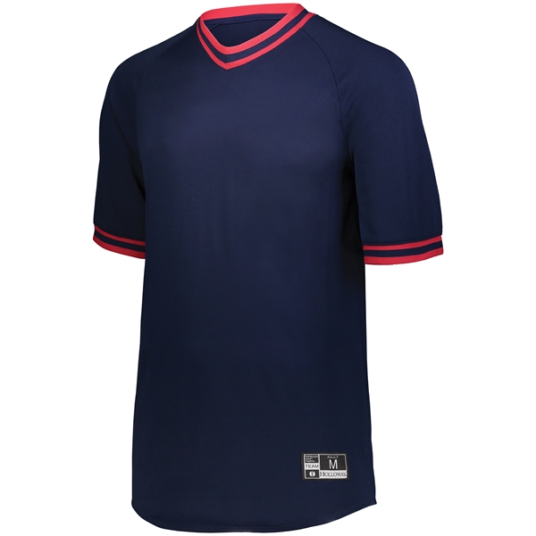 Retro V-Neck Baseball Jersey. Dry-Excel. 100% polyester wicking mesh.... from ASI 37461 Augusta Sportswear / Holloway Sportswear