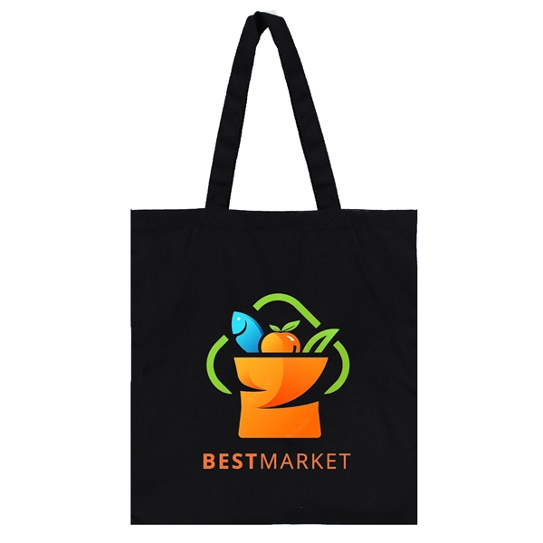 14" x 15" Black 80% Tetoron & 20% Cotton Tote with... from ASI 37980 Bagworld