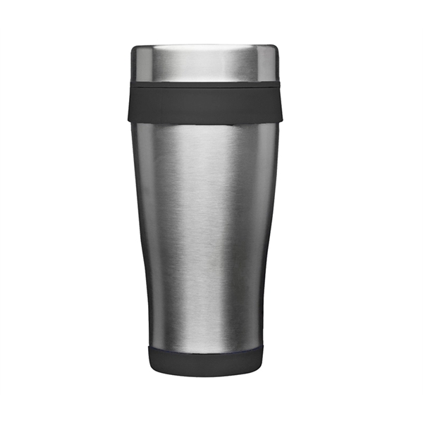 Stainless steel tumbler with plastic lid with 16 oz. capacity plus... from ASI 37218 Athena Promo (tm)