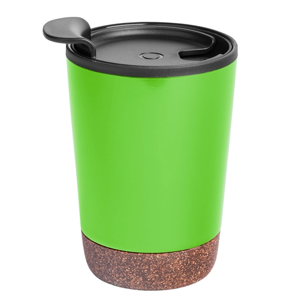 10 oz. stainless steel tumbler with cork base and a snap-on,... from ASI 61125 Hit Promotional Products / Hit®